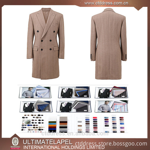 High quality Custom bespoke tailored made MTM overcoat for men